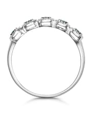 The Diamond Store 9K White Gold Emerald and Halo Diamond Stellato Eternity Ring - Image 4 of 5