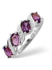 The Diamond Store 9K White Gold 0.74ct Purple Amethyst And Diamond Ring - Image 1 of 6