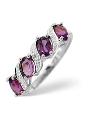 The Diamond Store 9K White Gold 0.74ct Purple Amethyst And Diamond Ring - Image 6 of 6
