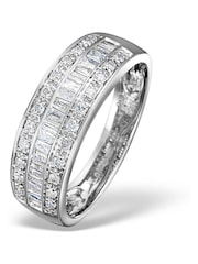 The Diamond Store 9K White Gold 0.22ct Baguette Diamond Eternity Ring - Image 1 of 6