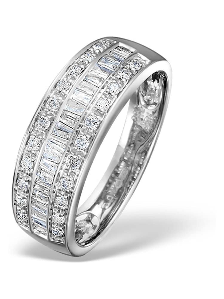 The Diamond Store 9K White Gold 0.22ct Baguette Diamond Eternity Ring - Image 1 of 6