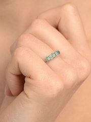 The Diamond Store 9K Yellow Gold 0.45ct Emerald And Diamond Ring - Image 3 of 4
