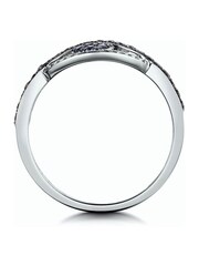 The Diamond Store 9K White Gold Diamond Sapphire Evil Eye Hamsa Stellato Ring - Image 4 of 5