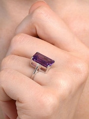 The Diamond Store 9K White Gold 6.40ct Amethyst and Diamond Ring - Image 3 of 6