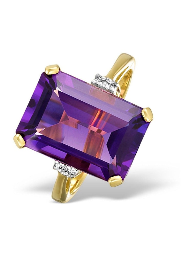 The Diamond Store 9K Yellow Gold 6.40ct Purple Amethyst and Diamond Ring - Image 1 of 6