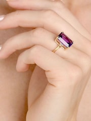 The Diamond Store 9K Yellow Gold 6.40ct Purple Amethyst and Diamond Ring - Image 3 of 6