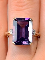 The Diamond Store 9K Yellow Gold 6.40ct Purple Amethyst and Diamond Ring - Image 4 of 6
