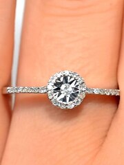 The Diamond Store 9K White Gold Halo Ring With 0.11ct Of Set Diamonds - Image 4 of 6