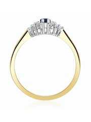 The Diamond Store 9K Yellow Gold 5 x 3mm Sapphire and Diamond Ring - Image 4 of 5