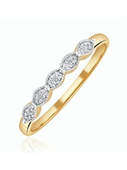 The Diamond Store 9K Gold 0.02ct Diamond Half Eternity Ring - Image 1 of 5