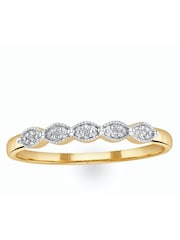 The Diamond Store 9K Gold 0.02ct Diamond Half Eternity Ring - Image 3 of 5