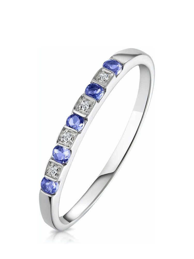 The Diamond Store 9K White Gold 0.18ct Tanzanite and Diamond Ring - Image 1 of 6