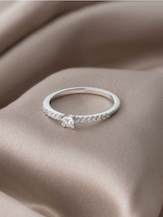 The Diamond Store 925 Silver White Princess Cut 0.25ct H/Si Lab Diamond Engagement Ring - Image 3 of 4