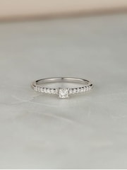 The Diamond Store 925 Silver White Princess Cut 0.25ct H/Si Lab Diamond Engagement Ring - Image 4 of 4