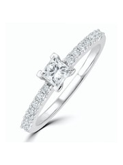 The Diamond Store 9K White Gold Ella Halo 0.55ct Lab Diamond Engagement Ring - Image 1 of 6