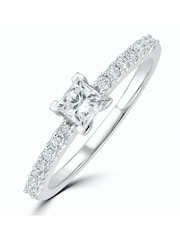 The Diamond Store 9K White Gold Ella Halo 0.55ct Lab Diamond Engagement Ring - Image 6 of 6