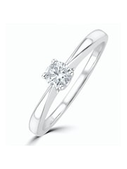 The Diamond Store 925 Silver White Tapered Design 0.25ct H/Si Lab Diamond Engagement Ring - Image 1 of 6