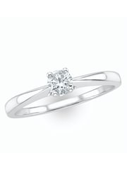 The Diamond Store 925 Silver White Tapered Design 0.25ct H/Si Lab Diamond Engagement Ring - Image 4 of 6