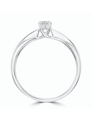 The Diamond Store 925 Silver White Tapered Design 0.25ct H/Si Lab Diamond Engagement Ring - Image 5 of 6