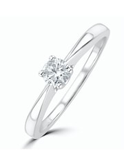 The Diamond Store 925 Silver White Tapered Design 0.25ct H/Si Lab Diamond Engagement Ring - Image 6 of 6