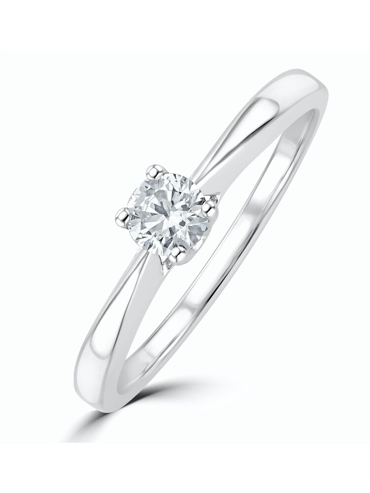 The Diamond Store 925 Silver White Tapered Design 0.25ct H/Si Lab Diamond Engagement Ring - Image 6 of 6