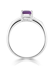 The Diamond Store 9K White Gold 0.63ct Amethyst and Diamond Ring - Image 4 of 6