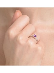 The Diamond Store 9K White Gold 0.63ct Amethyst and Diamond Ring - Image 5 of 6