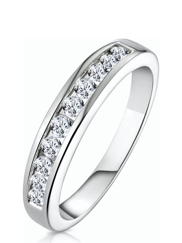 The Diamond Store 9K White Gold Rae 0.50CT Lab Diamond Half Eternity Ring - Image 1 of 5