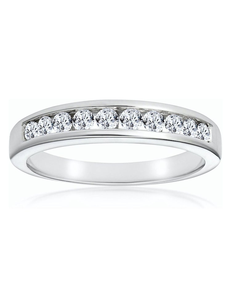 The Diamond Store 9K White Gold Rae 0.50CT Lab Diamond Half Eternity Ring - Image 5 of 5