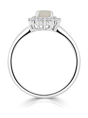 The Diamond Store 9K White Gold Opal 7 x 5mm And Diamond Ring - Image 4 of 5
