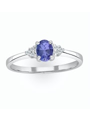 The Diamond Store 9K White Gold 0.35ct Blue Tanzanite And Diamond Ring - Image 3 of 6