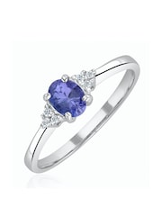 The Diamond Store 9K White Gold 0.35ct Blue Tanzanite And Diamond Ring - Image 4 of 6