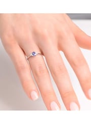The Diamond Store 9K White Gold 0.35ct Blue Tanzanite And Diamond Ring - Image 6 of 6