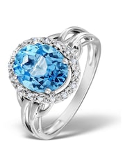 The Diamond Store 9K White Gold Topaz 3.42ct And Diamond Ring - Image 1 of 6