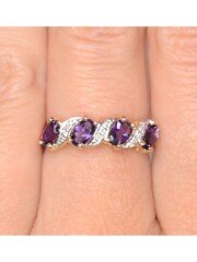 The Diamond Store 9K Gold 0.74ct Amethyst And Diamond Ring - Image 5 of 6