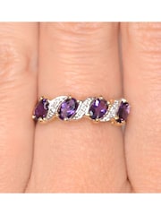 The Diamond Store 9K Gold 0.74ct Amethyst And Diamond Ring - Image 6 of 6
