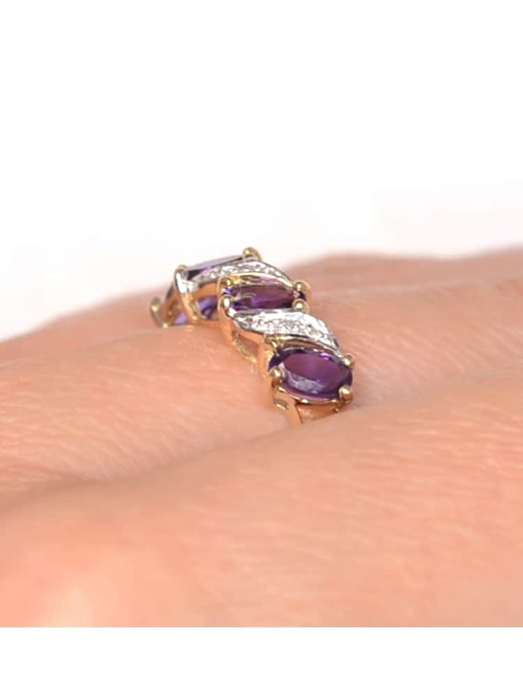 The Diamond Store 9K Gold 0.74ct Amethyst And Diamond Ring - Image 7 of 7
