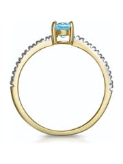 The Diamond Store 9K Yellow Gold 0.35CT Aquamarine And Diamond Ring - Image 5 of 5