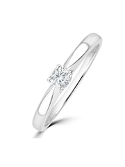 The Diamond Store 9K White Gold Tapered Design 0.15ct H/Si Lab Diamond Engagement Ring - Image 4 of 6