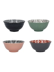 Kitchencraft Set of 4 Patterned Modern Ceramic Cereal Bowls - Imagen 3 de 4