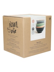 Kitchencraft Set of 4 Patterned Modern Ceramic Cereal Bowls - Imagen 4 de 4