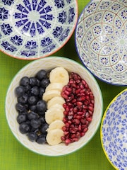 Kitchencraft Set of 4 Coloured Patterned Ceramic Cereal Bowls - صورة 2 من 4