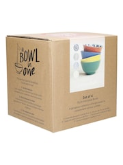 Kitchencraft Set of 4 Coloured Patterned Ceramic Cereal Bowls - صورة 4 من 4