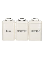 Kitchencraft Cream Vintage-Style Coffee, Sugar and Tea Canisters - Image 2 of 4