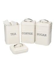 Kitchencraft Cream Vintage-Style Coffee, Sugar and Tea Canisters - Image 3 of 4