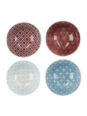 Kitchencraft Set of 4 Colourful Floral Ceramic Cereal Bowls - صورة 4 من 6