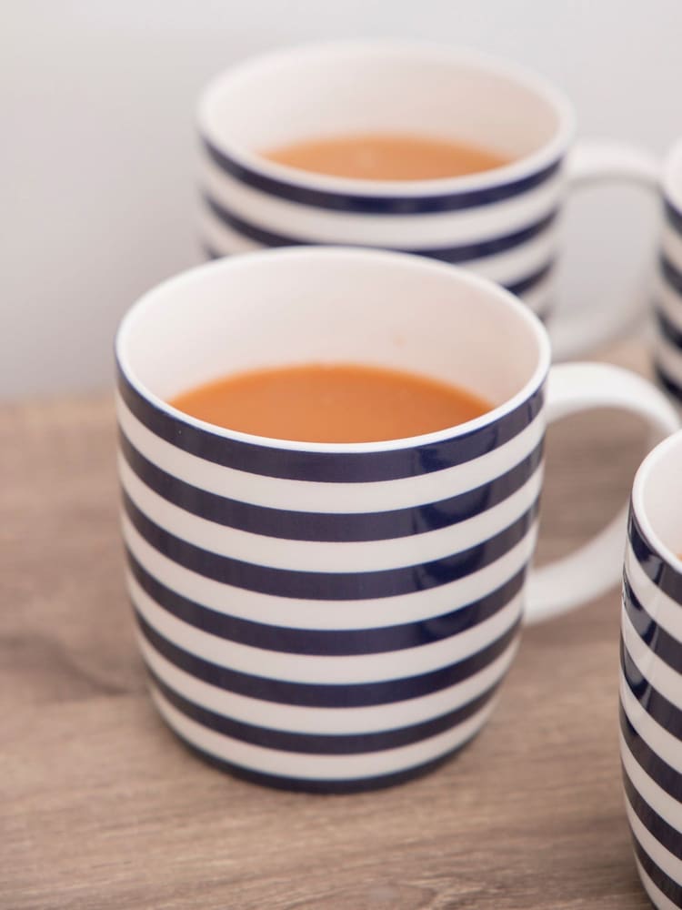 Kitchencraft Set of 4 Striped Ceramic Mugs - Image 3 of 6