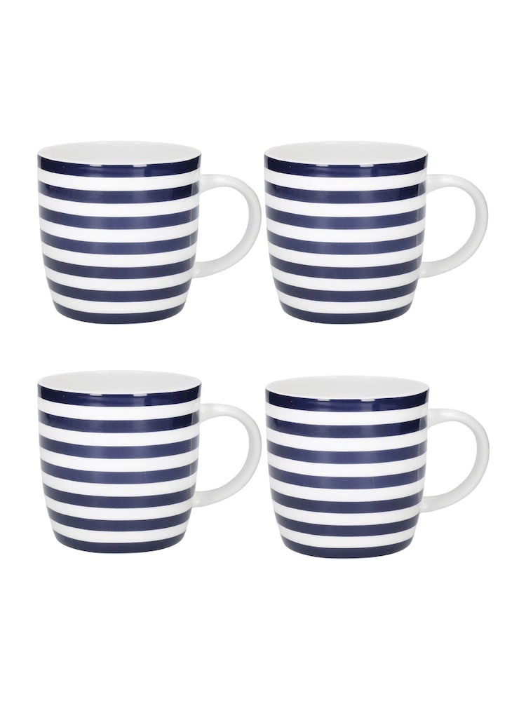 Kitchencraft Set of 4 Striped Ceramic Mugs - Image 4 of 6