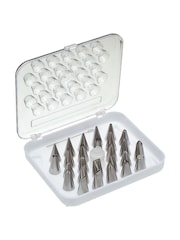 Kitchencraft Silver Stainless Steel Piping Nozzle Set with Case - Image 1 of 3