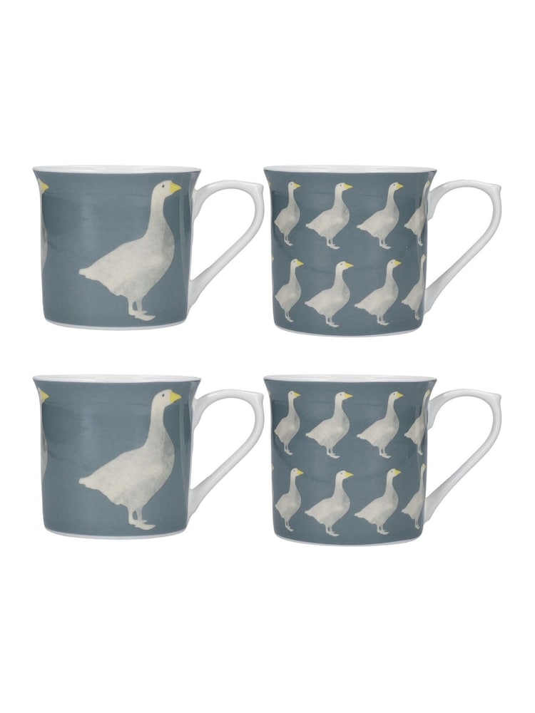 Kitchencraft Ensemble de 4 tasses en porcelaine d’os À motifs Goose - Image 3 of 6